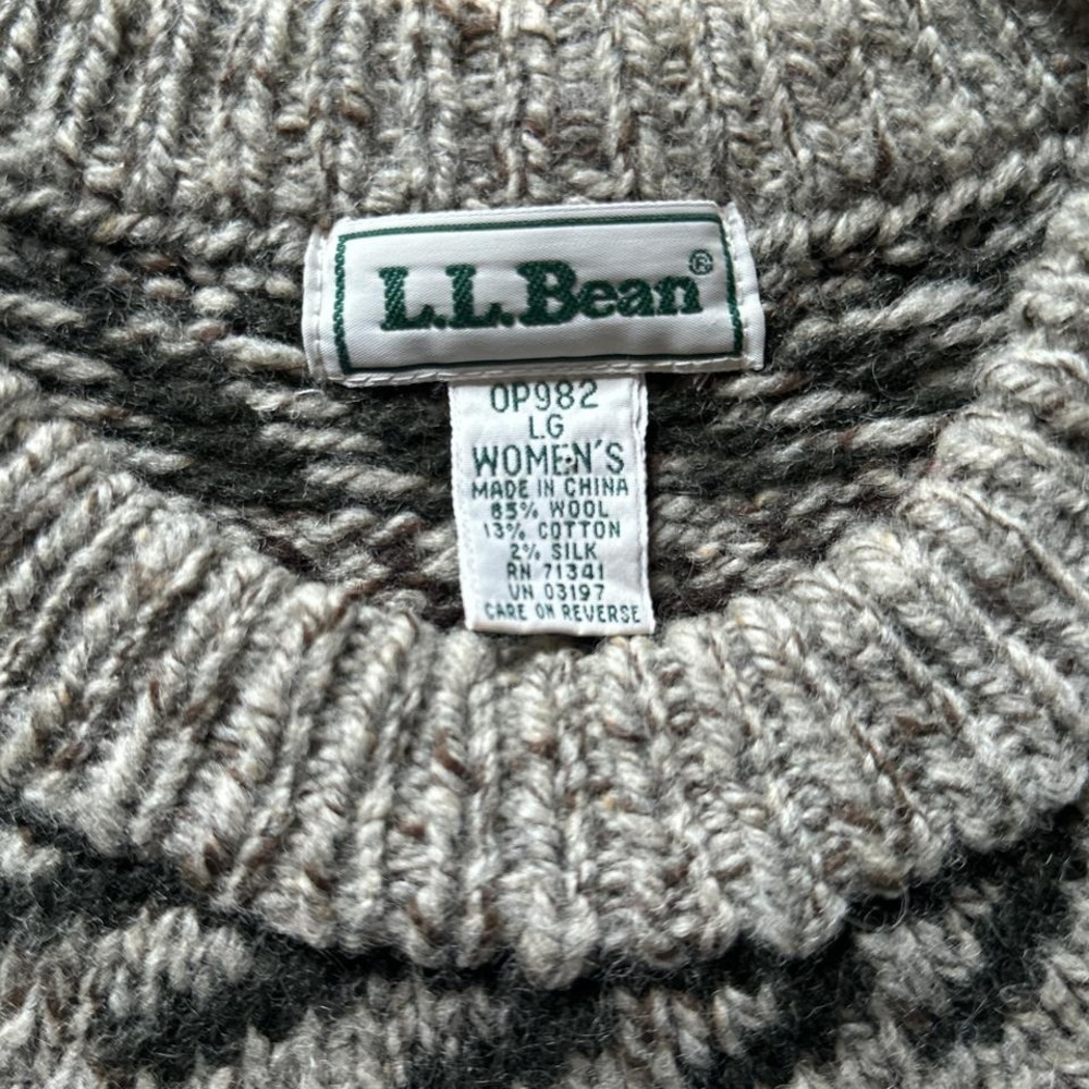 Unavailable-Vintage L.L. Bean Fair Isle Wool Blend Sweater - Picture 1 of 5